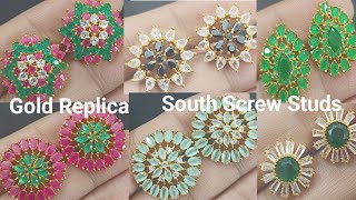 Gold Copy Studs in One Gram Gold @  7013932993  #samanthasmanacreations #freeship