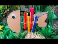 DIY Wooden Clothespin Fish Craft for Kids animal Craft at Home! #diy #craft #craftyfun #kids