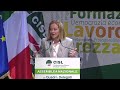 l intervento di giorgia meloni all assemblea nazionale della cisl. non perdetela