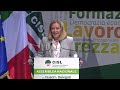 l intervento di giorgia meloni all assemblea nazionale della cisl. non perdetela