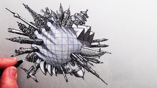 How to Draw Famous Buildings Around the World in 5-Point Perspective: Narrated