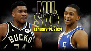Milwaukee Bucks vs Sacramento Kings Full Game Highlights - January 14, 2023 | 2023-24 NBA Season