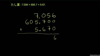 カーンアカデミー, 算数, 小数, 小数のたし算引き算, 小数のたし算の例題 3, 日本語版
