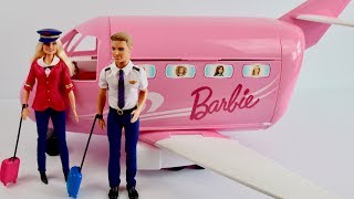 Barbie Doll Airplane  Glamour Vacation Jet and Barbie Pink Passport Dolls