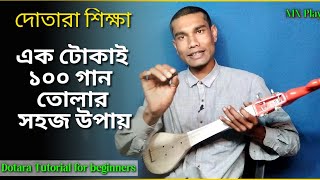 Dotara Shikha | এক টোকাই ১০০ গান তোলার সহজ উপায় | Dotara Tutorial for beginners | MN Play