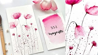 Easy&Dreamy flowers only in ONE COLOUR | Beginner Watercolour Tutorial