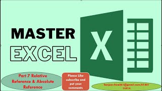 Excel Part 8 Relative Reference & Absolute Reference