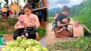 Single mom - 14 hard days raising 3 children_ gardening harvest_ life is difficult