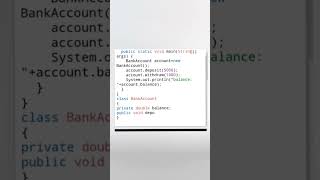 Creating a simple bank account in java