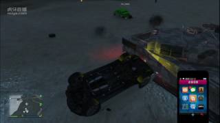 【楚河】GTA5二十辆汽车撞坦克 把车的轮胎磨爆了