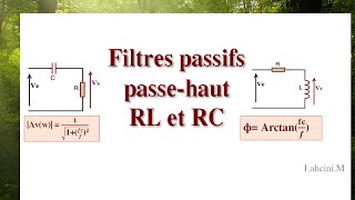 Exercices Filtre passe-haut RC et RL. .