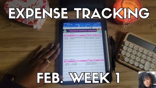 BUDGET WITH ME ● TRACKING EXPENSES ● FEB. WEEK 1● PAYING OFF MY CC ● I MADE MY OWN DIGITAL TRACKER 💖