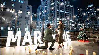 Spectacular Winter Rooftop Proposal in New York - Will She Say Yes?