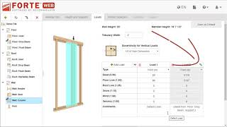 Tour ForteWEB: The Loads Tab for vertical members