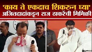 Ajit Pawar यांच्याकडून Raj Thackeray यांची मिमिक्री, नॅपकिन घ्यायला आणि नाकाला लावायचा-tv9