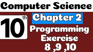 10th Class Computer Book Chapter 2 | Exercise 8,9,10 | Class 10 Computer Chapter 2 | SNC 2023 | PTTB
