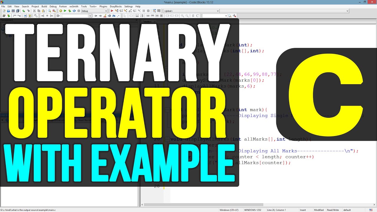 Ternary Operator In C Programming Language Video Tutorial - YouTube