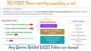 TSEdCET BEd First Phase Reporting Last Date| Self Reporting mandatory or not What is last date