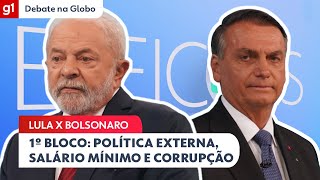 Lula e Bolsonaro: assista ao 1º bloco do #DebateNaGlobo