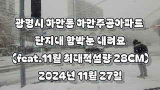 #함박눈 내리는 날 #눈구경 #광명시 하안동 주공아파트 단지내 한바퀴 2024년 11월 27일