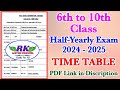 TN 6th to 10th Class|Half-Yearly Exam 2024|Time Table 2024|PDF link in Discription