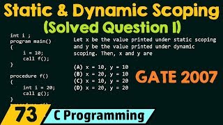 Static and Dynamic Scoping (Solved Question 1)