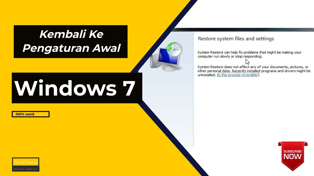 🔴Cara Reset Laptop Ke Pengaturan Awal Pada Windows 7 - YouTube