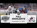 NHL Highlights | Kings vs. Avalanche | November 13, 2024