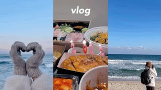 [vlog]강릉 뚜벅이 여행 | 역대급 겨울바다 | 맛집, 숙소 추천 | 초당동 투어 | 카페 툇마루