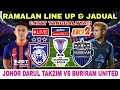 JDT VS BURIRAM UNITED | RAMALAN LINE UP & JADUAL | AFC CHAMPIONS LEAGUE ELITE 2024 | BERITA JDT