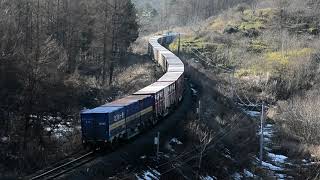 宇宙軒カーブをゆく・貨物列車・レッドベア（後追い）