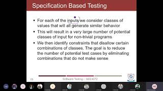 Software Testing - Lecture 07 (Specification-Based Testing)
