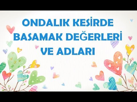 ONDALIK KESİRLERDE BASAMAK ADLARI VE DEĞERLERİ, ONDALIK KESİRLERİ ...