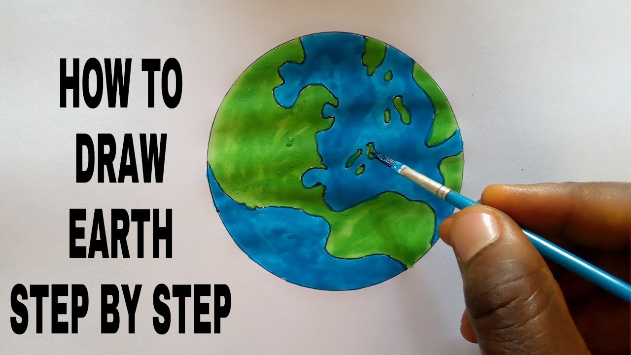 Planet Earth Drawing Easy How To Draw The Earth Really Easy Drawing ...