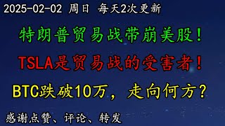 美股 重大利空！特朗普贸易战或带崩美股！TSLA是贸易战的受害者！BTC跌破10万，走向何方？硅谷科技界心态变化。TSM如何调整思路？GOOG、AMZN、ARM、SOUN、ARKK、NVDA、MSFT