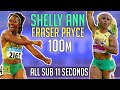 Shelly Ann Fraser Pryce - All Sub 11 second 100m Races in Career