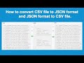 How to convert CSV file to JSON format and JSON format to CSV file