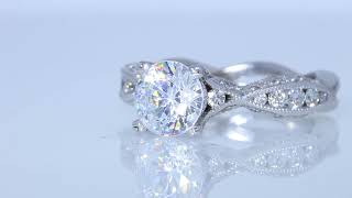 0.28CTW Tacori Classic Crescent Round Diamond Engagement Setting LCRings.com Wholesale Price $1100