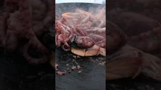 Webfoot octopus 🐙 Grilled on Cauldron lid