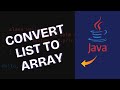 How to Convert List to Array in Java 2025?