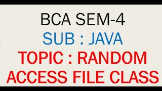 Random access file class || Programming with java
