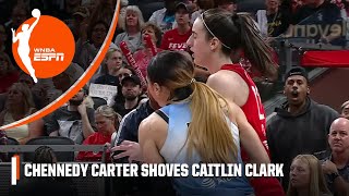 Chennedy Carter gets Flagrant 1 call for shove on Caitlin Clark 👀 | WNBA on ESPN