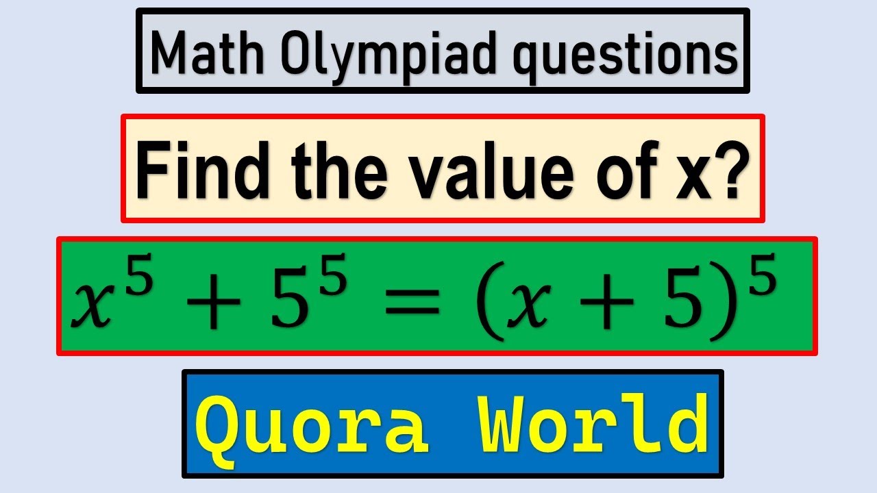 Math Olympiad Questions || Viral Math Problem - YouTube