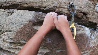 Banyan climbing “trigger happy” (5.10a) at new river gorge WV