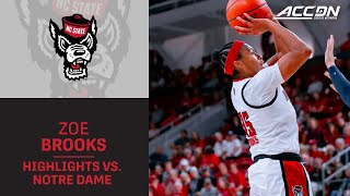 NC State's Zoe Brooks Highlights vs. NC State