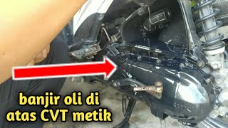 penyebab banyak oli tumpah di atas mesin metik