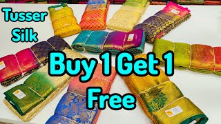 ♥️Buy 1 Get 1 Free 😱 Tusser Silk Sarees _ SPP SILKS COIMBATORE