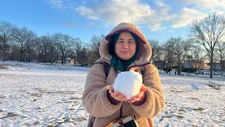 خرجنا في العاصفة الثلجية 🇺🇸🇲🇦🥶🥶