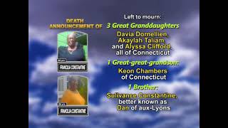 Francilia Constantine ~ Long Obituary