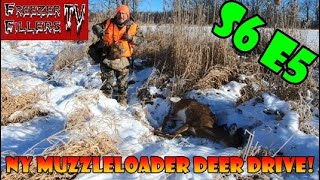 Wind Bumping Deer Drive! NY Muzzleloader Hunting! Shots Fired! #hunting